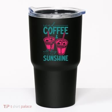 Iced Coffee All Day Sunshine Summer Beach Tumbler