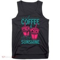 Iced Coffee All Day Sunshine Summer Beach Tank Top thumb 0