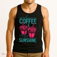 Iced Coffee All Day Sunshine Summer Beach Tank Top thumb 3
