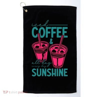 Iced Coffee All Day Sunshine Summer Beach Golf Towel
