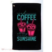 Iced Coffee All Day Sunshine Summer Beach Golf Towel thumb 0