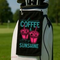 Iced Coffee All Day Sunshine Summer Beach Golf Towel thumb 2