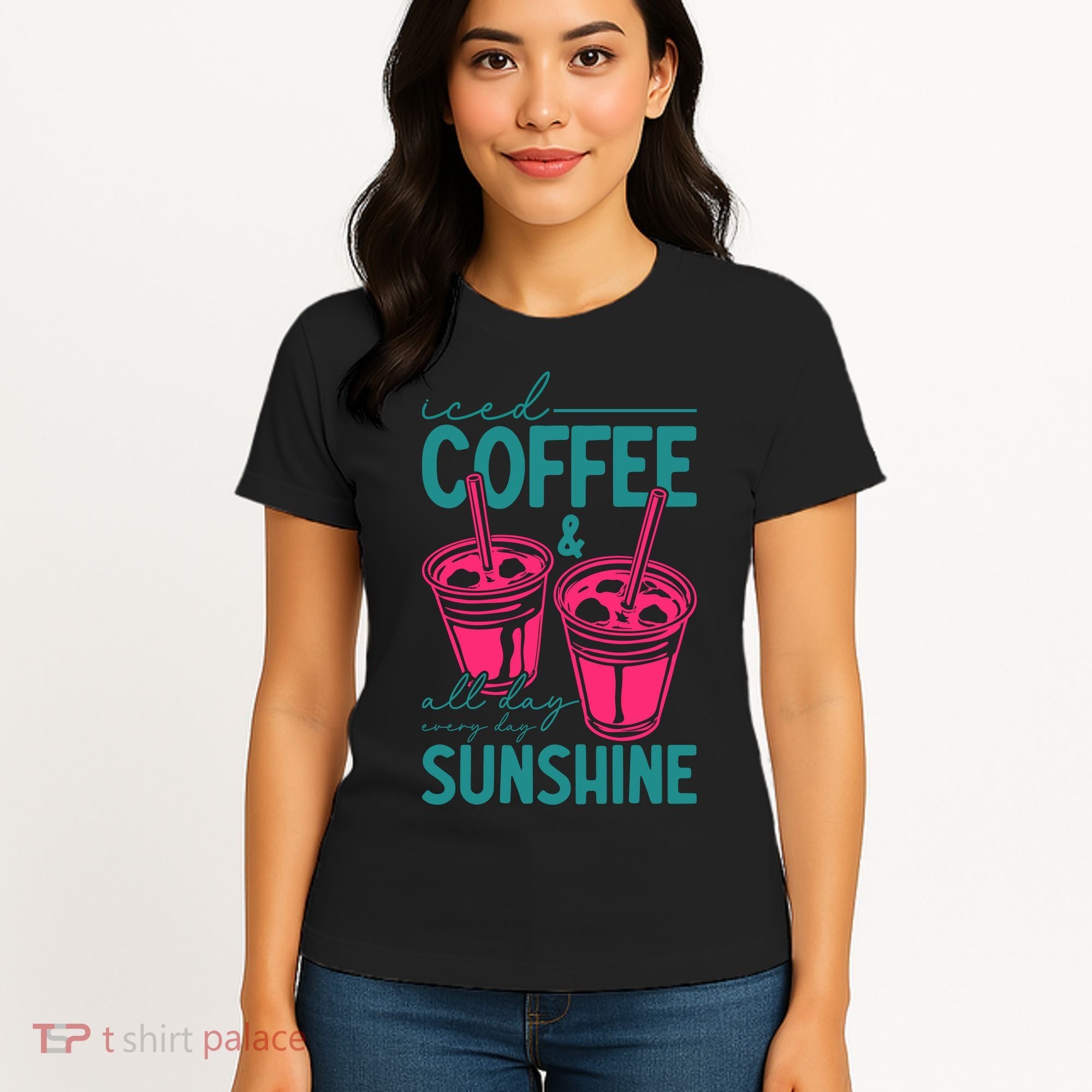 Iced Coffee All Day Sunshine Summer Beach Women's T-Shirt