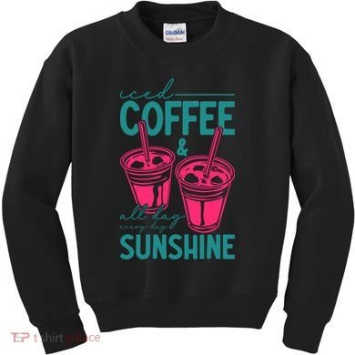 Iced Coffee All Day Sunshine Summer Beach Kids Sweatshirt
