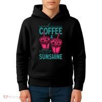 Iced Coffee All Day Sunshine Summer Beach Kids Hoodie thumb 4