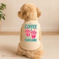 Iced Coffee All Day Sunshine Summer Beach Doggie Tank thumb 2