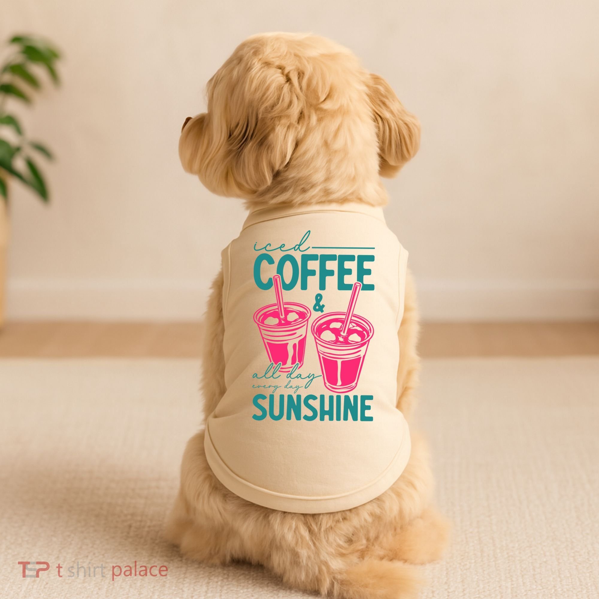 Iced Coffee All Day Sunshine Summer Beach Doggie Tank