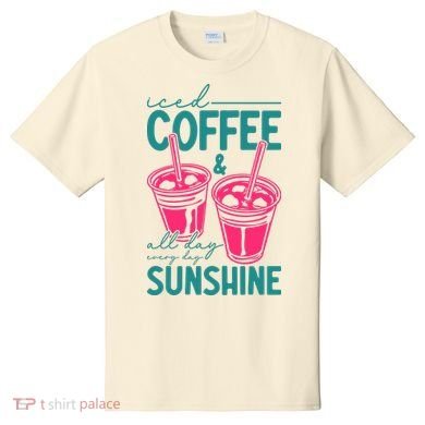 Iced Coffee All Day Sunshine Summer Beach T-Shirt