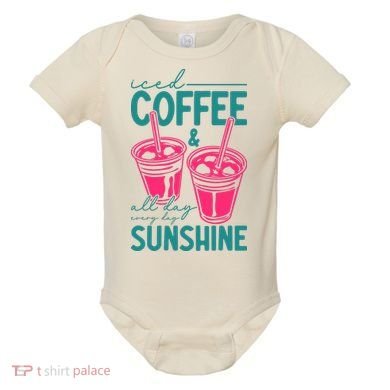 Iced Coffee All Day Sunshine Summer Beach Baby Bodysuit