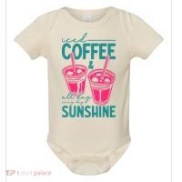 Iced Coffee All Day Sunshine Summer Beach Baby Bodysuit thumb 0