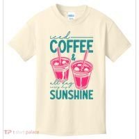 Iced Coffee All Day Sunshine Summer Beach Kids T-Shirt thumb 0
