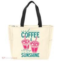 Iced Coffee All Day Sunshine Summer Beach Tote Bag thumb 0