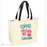 Iced Coffee All Day Sunshine Summer Beach Tote Bag thumb 2