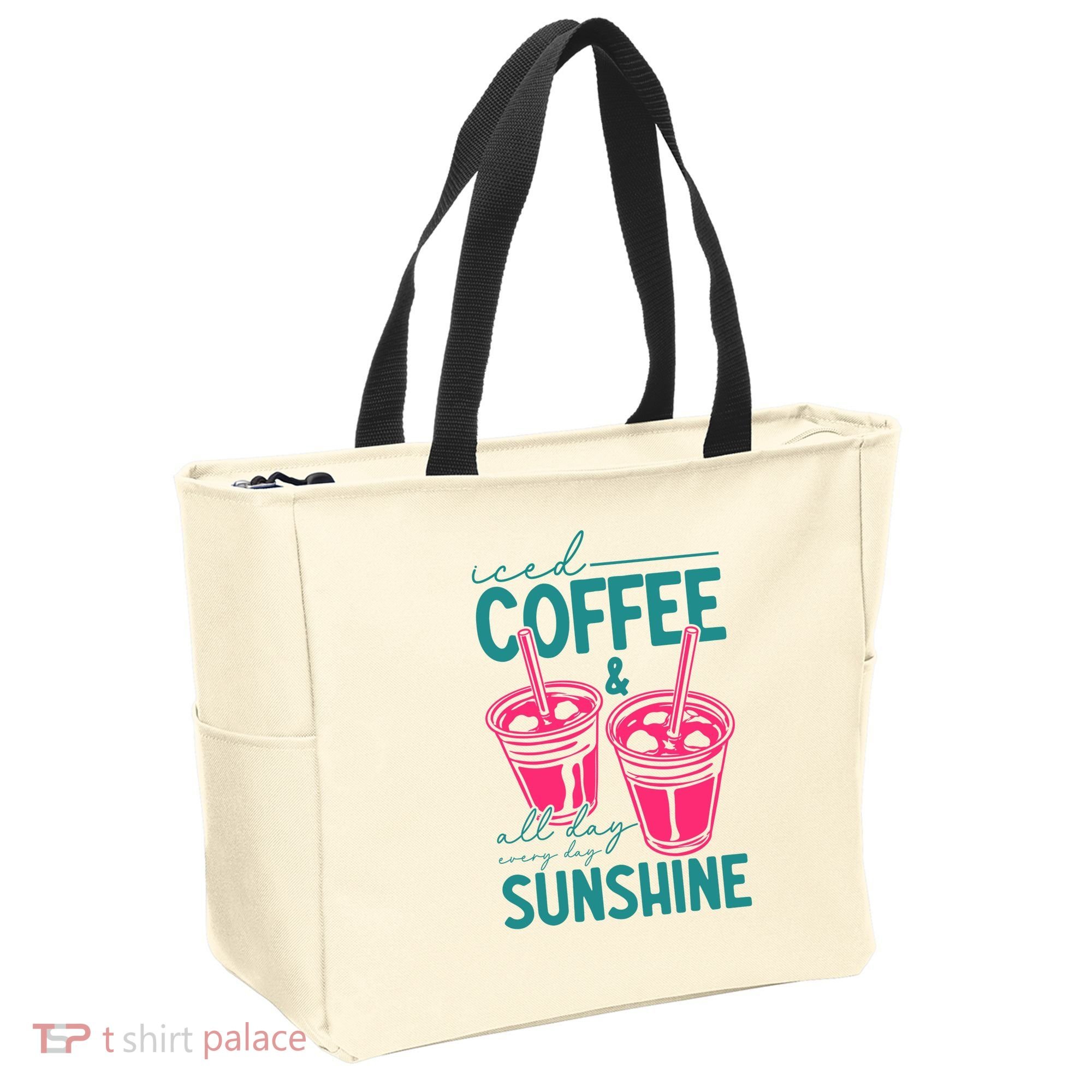 Iced Coffee All Day Sunshine Summer Beach Tote Bag