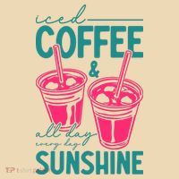 Iced Coffee All Day Sunshine Summer Beach Tote Bag thumb 4