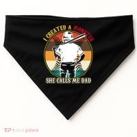 I Created A Monster She Calls Me Dad Funny Baseball USA-Made Doggie Bandana thumb 0