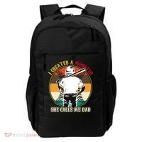 I Created A Monster She Calls Me Dad Funny Baseball Backpack thumb 0