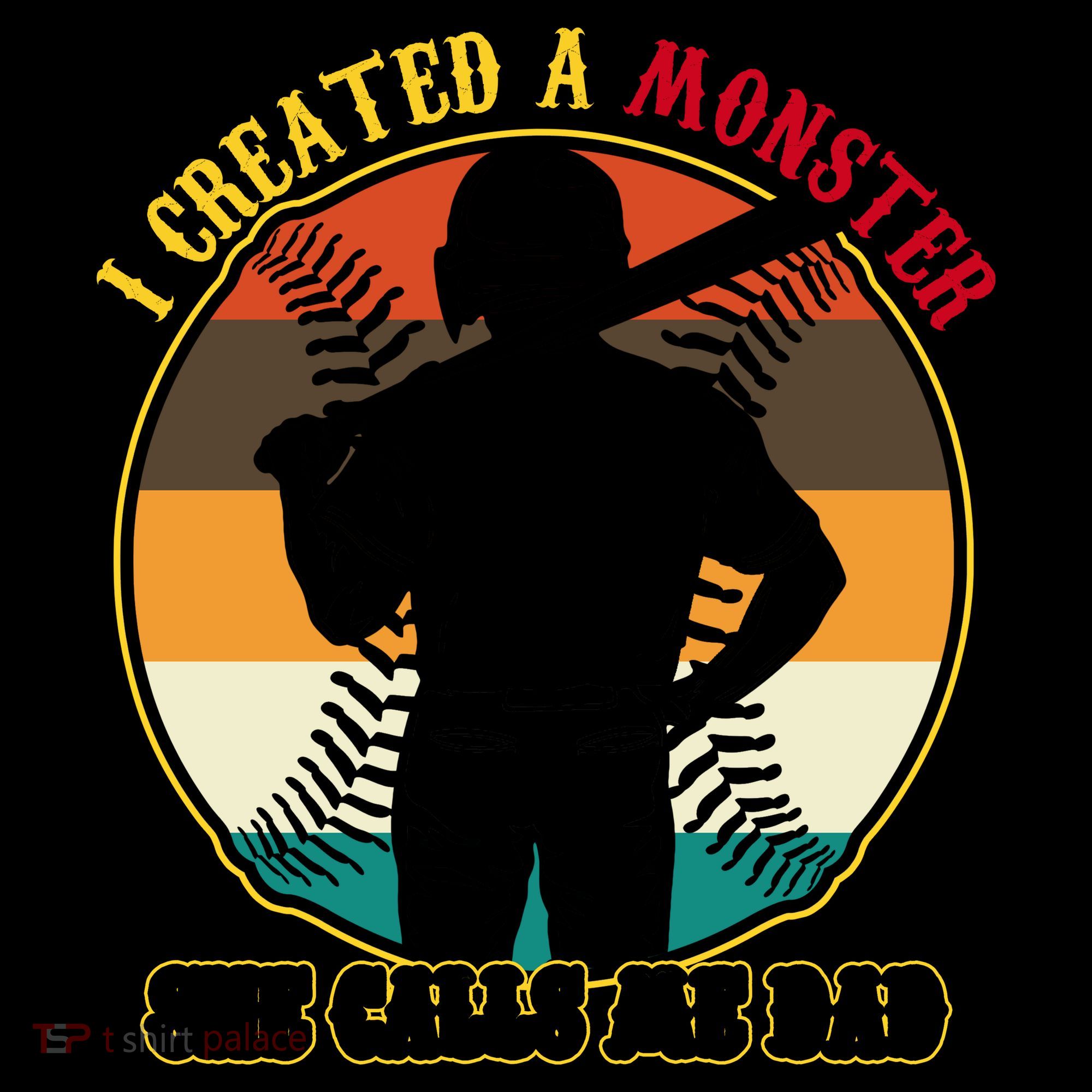 I Created A Monster She Calls Me Dad Funny Baseball Coffee Mug