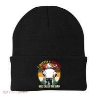 I Created A Monster She Calls Me Dad Funny Baseball Beanie thumb 0