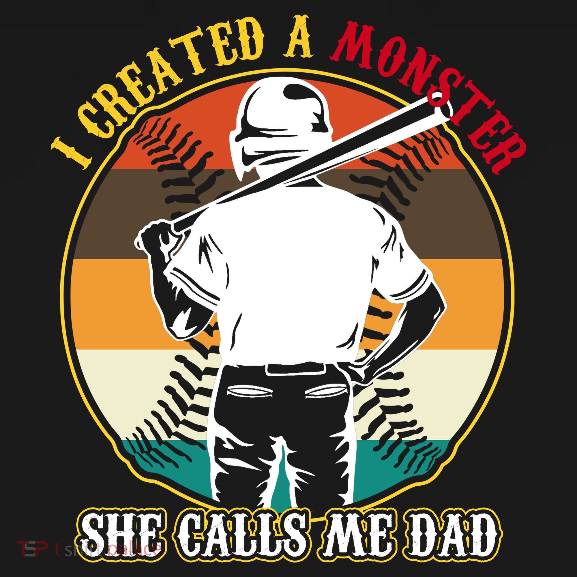 I Created A Monster She Calls Me Dad Funny Baseball Mousepad