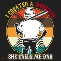I Created A Monster She Calls Me Dad Funny Baseball Hat thumb 2