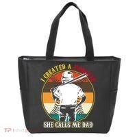 I Created A Monster She Calls Me Dad Funny Baseball Tote Bag thumb 0
