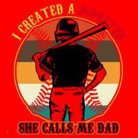 I Created A Monster She Calls Me Dad Funny Baseball Santa Hat thumb 1