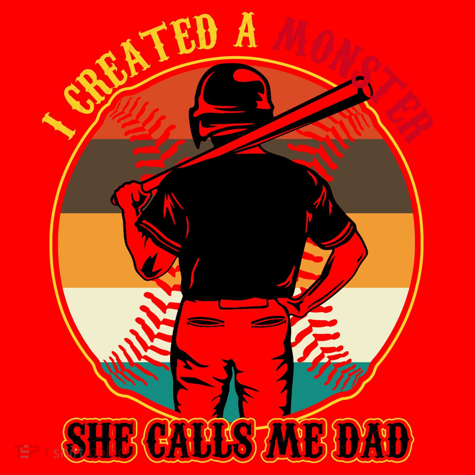 I Created A Monster She Calls Me Dad Funny Baseball Santa Hat