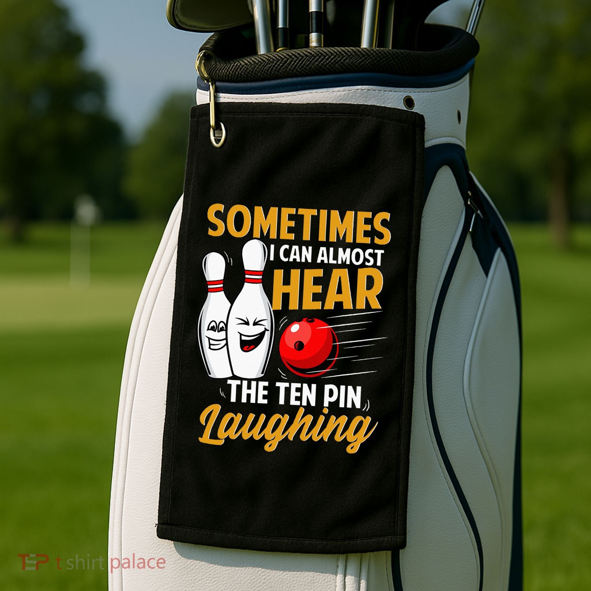 I Can Almost Hear The Ten Pin Laughing Bowling Team Bowler Golf Towel