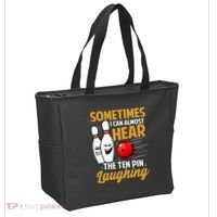 I Can Almost Hear The Ten Pin Laughing Bowling Team Bowler Tote Bag thumb 2