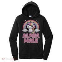 Ironic Cute Alpha Male Unicorn Funny Sarcastic Humor Gift Women's Hoodie thumb 0
