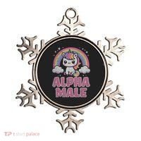 Ironic Cute Alpha Male Unicorn Funny Sarcastic Humor Gift Ornament thumb 0