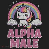 Ironic Cute Alpha Male Unicorn Funny Sarcastic Humor Gift Golf Towel thumb 3