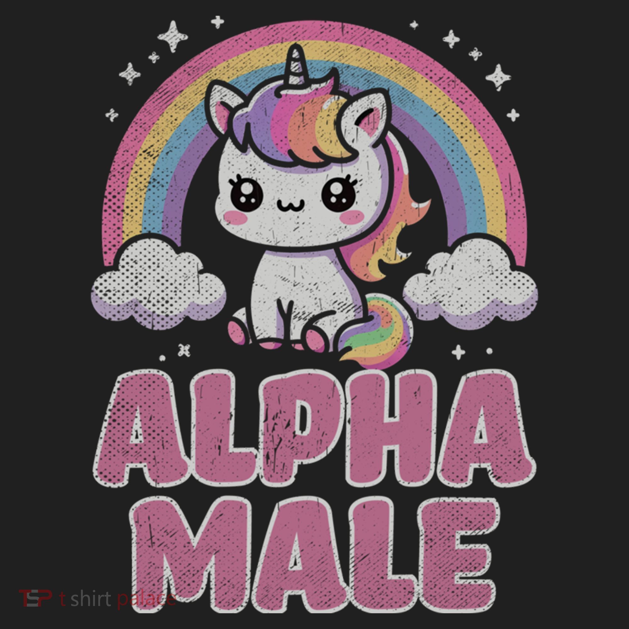 Ironic Cute Alpha Male Unicorn Funny Sarcastic Humor Gift Golf Towel
