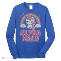Ironic Cute Alpha Male Unicorn Funny Sarcastic Humor Gift Long Sleeve Shirt thumb 0