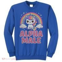 Ironic Cute Alpha Male Unicorn Funny Sarcastic Humor Gift Sweatshirt thumb 0