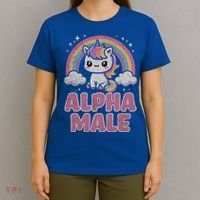Ironic Cute Alpha Male Unicorn Funny Sarcastic Humor Gift T-Shirt thumb 4
