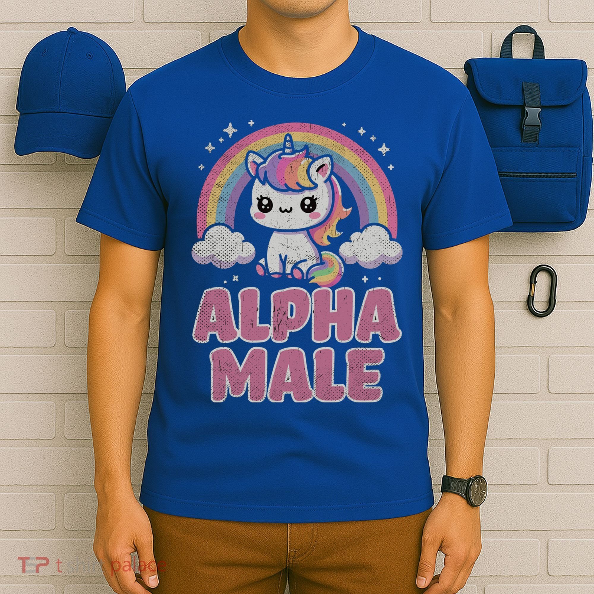 Ironic Cute Alpha Male Unicorn Funny Sarcastic Humor Gift T-Shirt