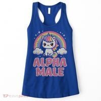 Ironic Cute Alpha Male Unicorn Funny Sarcastic Humor Gift Women's Tank Top thumb 0