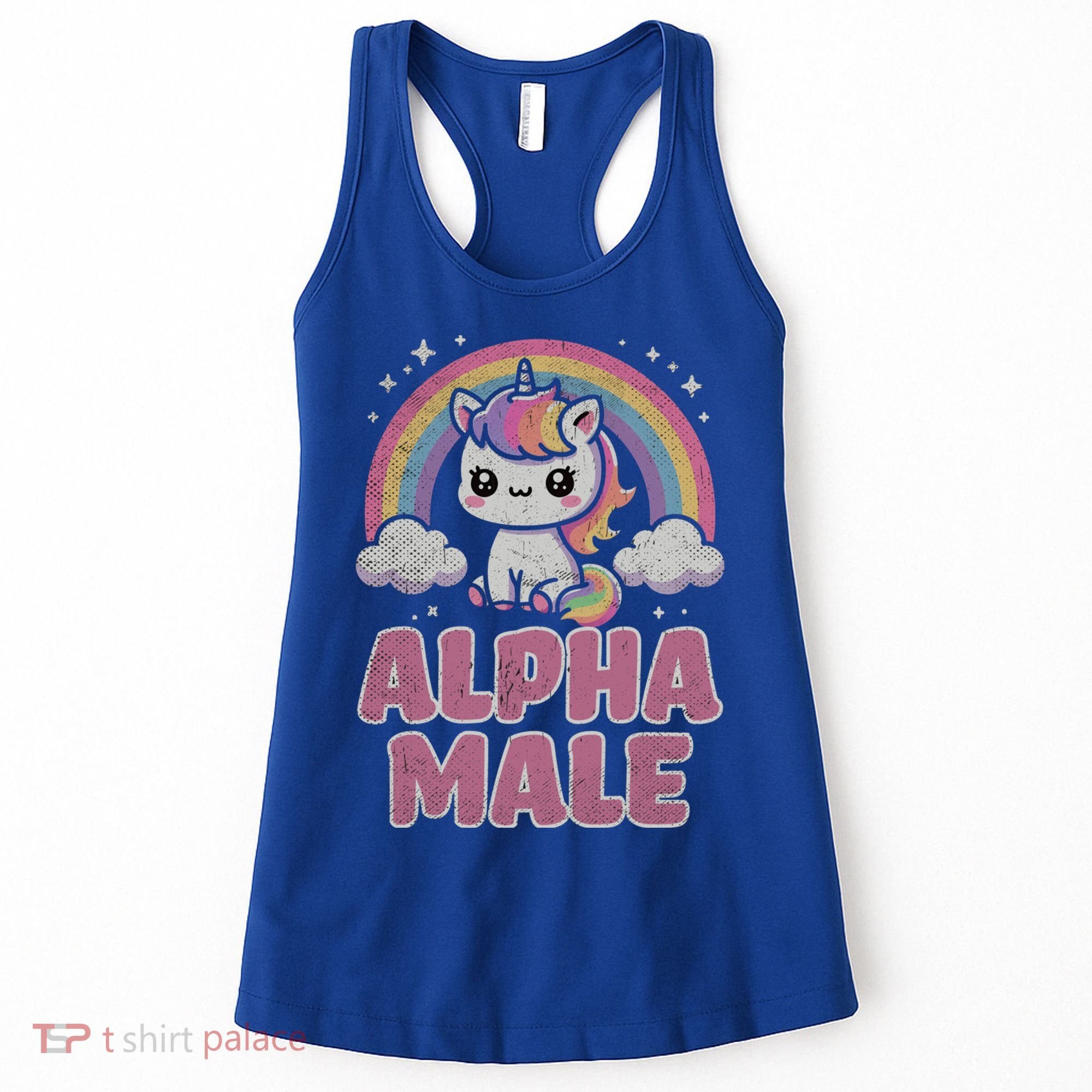 Ironic Cute Alpha Male Unicorn Funny Sarcastic Humor Gift Women's Tank Top
