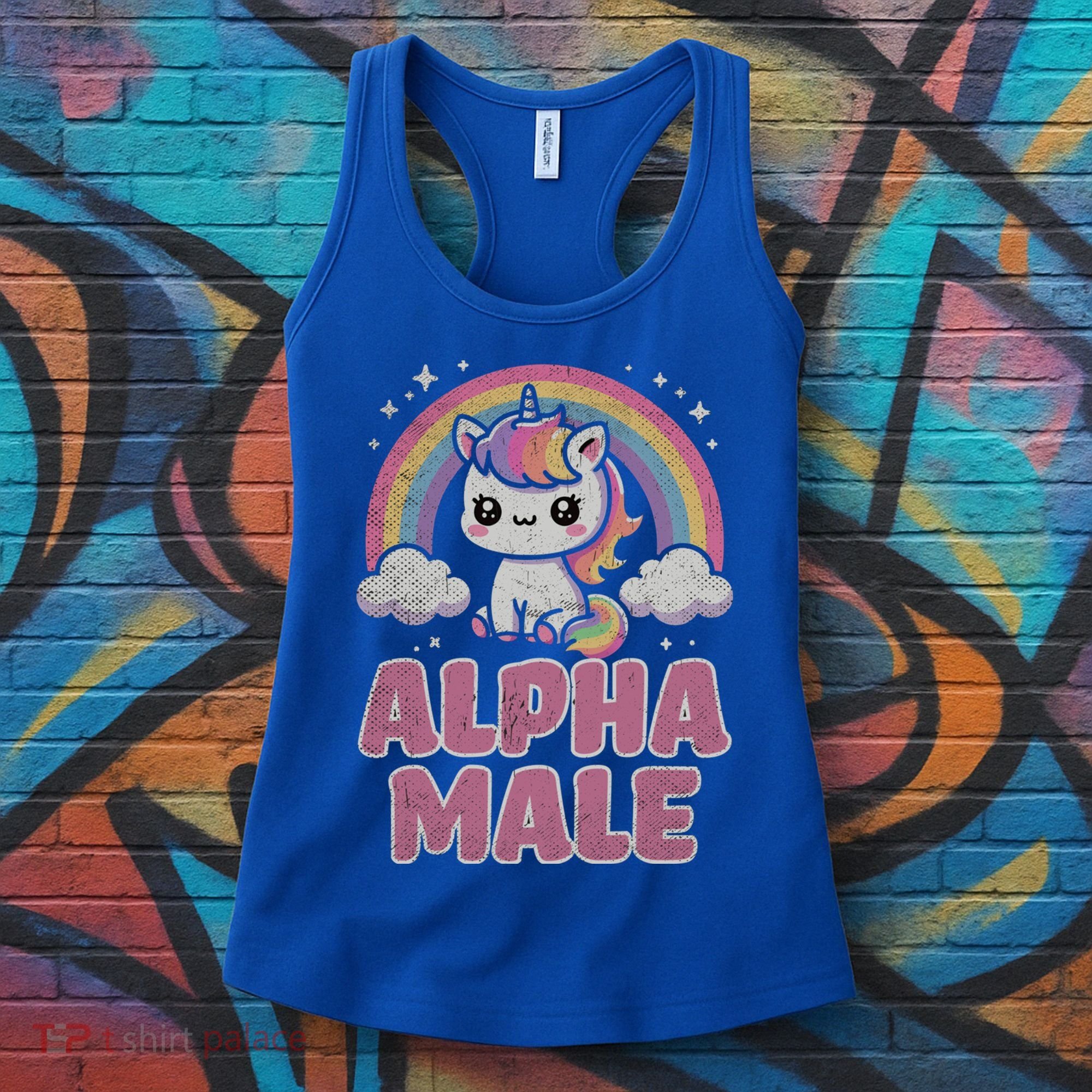 Ironic Cute Alpha Male Unicorn Funny Sarcastic Humor Gift Women's Tank Top