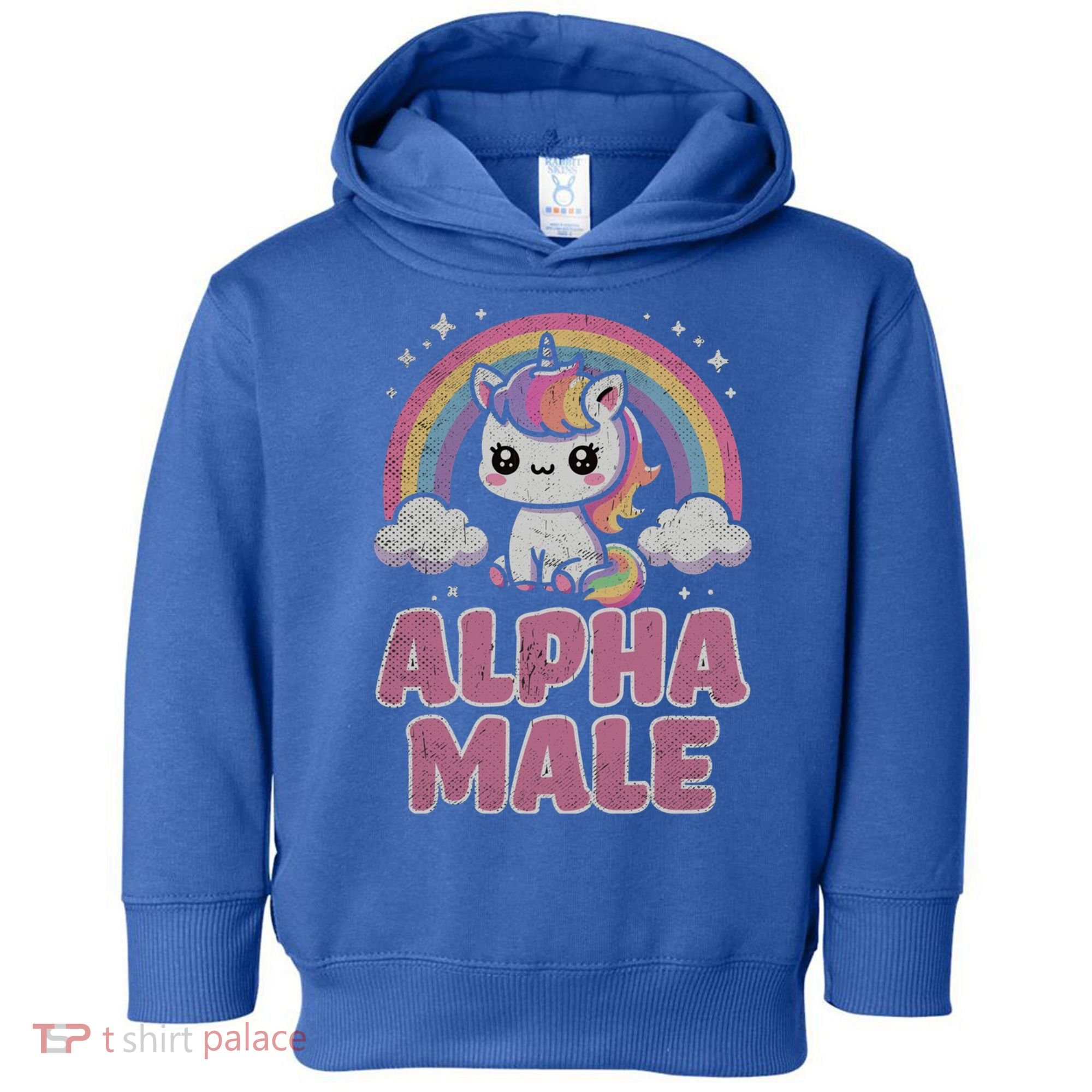 Ironic Cute Alpha Male Unicorn Funny Sarcastic Humor Gift Toddler Hoodie