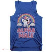 Ironic Cute Alpha Male Unicorn Funny Sarcastic Humor Gift Tank Top thumb 0
