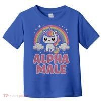 Ironic Cute Alpha Male Unicorn Funny Sarcastic Humor Gift Toddler T-Shirt thumb 0