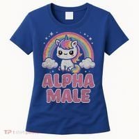 Ironic Cute Alpha Male Unicorn Funny Sarcastic Humor Gift Women's T-Shirt thumb 0