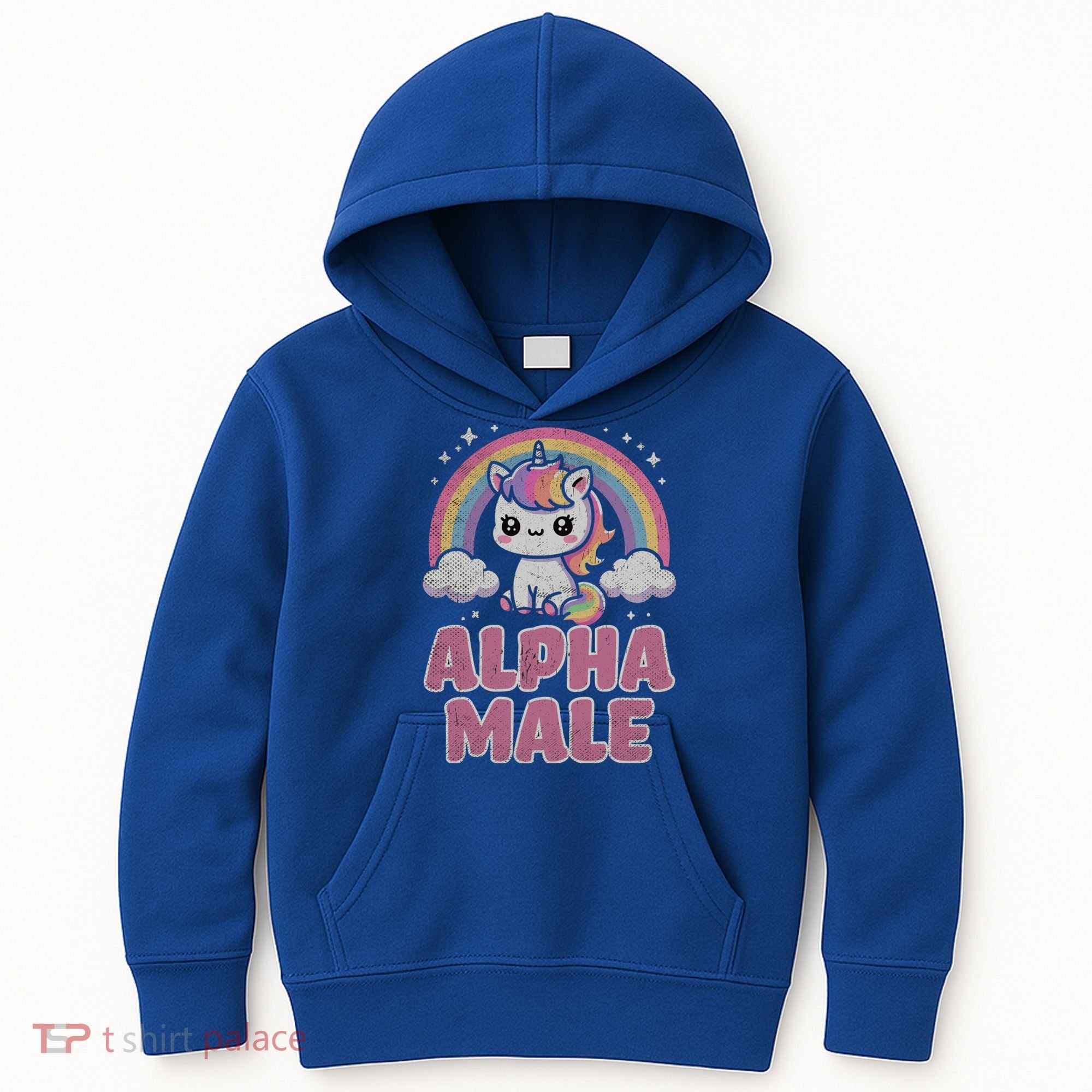 Ironic Cute Alpha Male Unicorn Funny Sarcastic Humor Gift Kids Hoodie