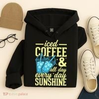 Iced Coffee And Sunshine Summer Vibes Hoodie thumb 4