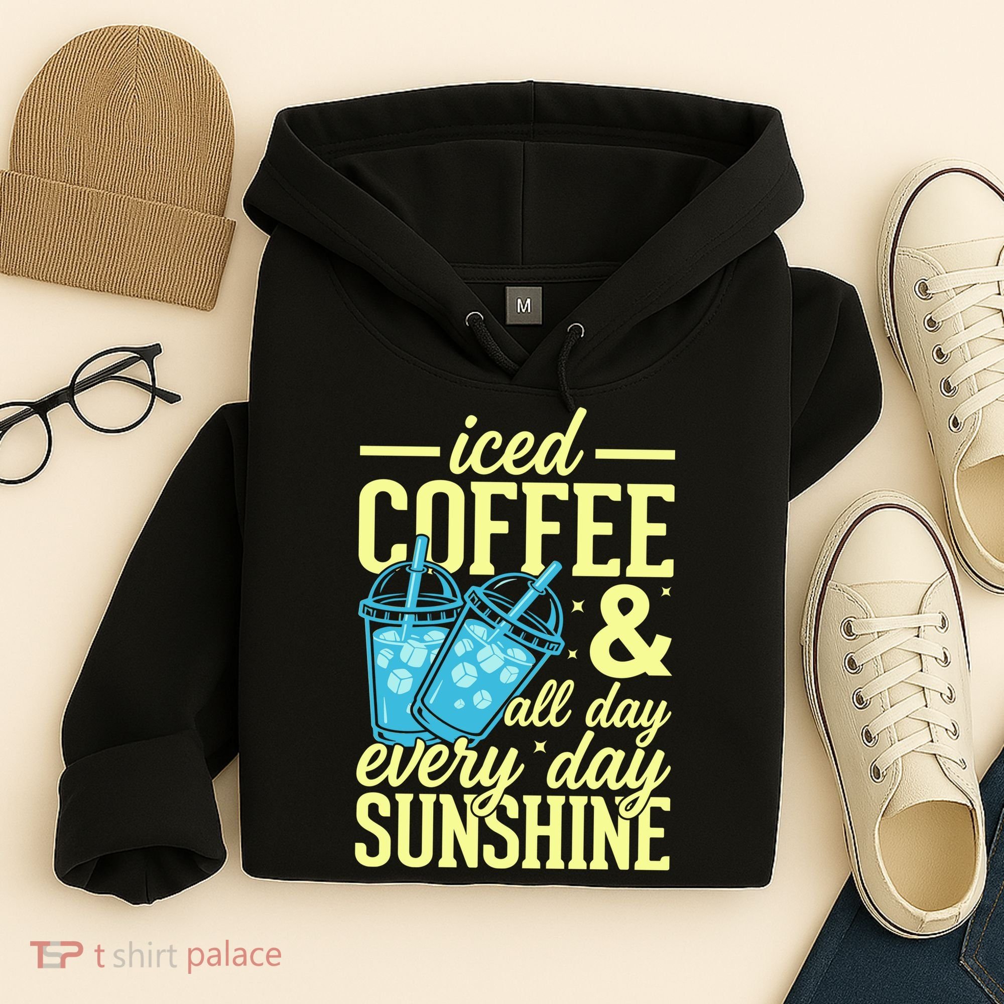 Iced Coffee And Sunshine Summer Vibes Hoodie