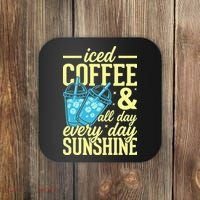 Iced Coffee And Sunshine Summer Vibes Coaster thumb 0