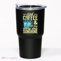 Iced Coffee And Sunshine Summer Vibes Tumbler thumb 0